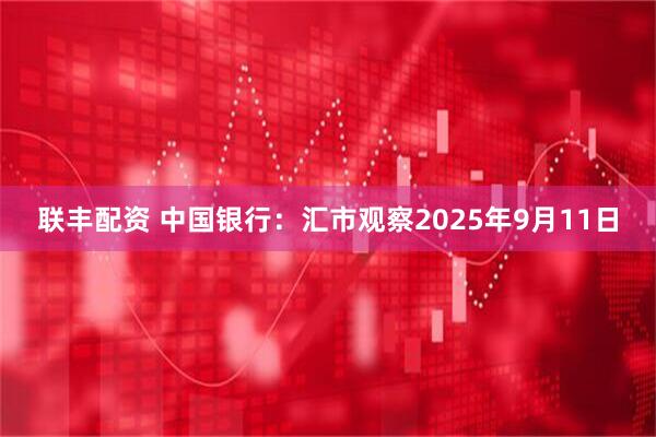 联丰配资 中国银行：汇市观察2025年9月11日